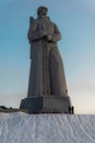 Monument to the defenders of the Arctic in Murmansk, as it looks in January