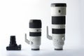 Russia, Naberezhnye Chelny, March 3, 2021: Sony RX100 camera, F 2.8 , 70-200mm G master lens and F lens 5,6-6,3 , 200-600mm G on