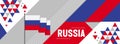 Russia national or independence day banner design for country celebration. Flag of Russian people with modern retro design and