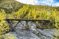 Russia. Nature of the Far East: Wooden bridge on the forest road