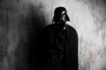 Russia , Nizhni Novgorod - February 4, 2019: man in a Darth Vader costume. Star Wars. Helmet of Darth Vader costume replica.