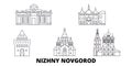Russia, Nizhny Novgorod line travel skyline set. Russia, Nizhny Novgorod outline city vector illustration, symbol