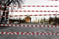 Russia, Nizhny Novgorod - April 23, 2020: Minin and Pozharsky Square without people. Road blocking.