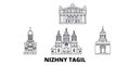 Russia, Nizhny Tagil line travel skyline set. Russia, Nizhny Tagil outline city vector illustration, symbol, travel