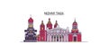 Russia, Nizhny Tagil tourism landmarks, vector city travel illustration