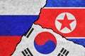 Russia, North Korea and South Korea