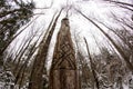 Russia - November 2015: Makosh - Slavic pagan idol on the forest temple