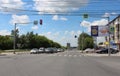 intersection on the road for cars in the city for driving traffic lights Royalty Free Stock Photo