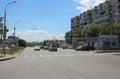 intersection on the road for cars in the city for driving traffic lights Royalty Free Stock Photo