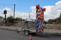 road repairs on the highway construction of asphalt in the city special working equipment cars Royalty Free Stock Photo