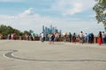 Russia. The observation deck on the Sparrow Hills in Moscow. 20 June 2016. Royalty Free Stock Photo