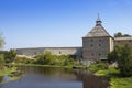 Russia. Old ladoga. Fortress. The first fortress has been constructed at the time of Prophetic Oleg Royalty Free Stock Photo
