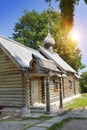 Russia. Old Ladoga. Saint great martyr Dmitry Solunsky church on territory of fortress