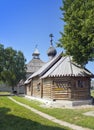 Russia. Old Ladoga. Saint great martyr Dmitry Solunsky church on territory of fortress