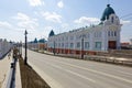 Russia, Omsk. A street with ancient buildings of the 19th century in the central part of the city