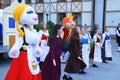 Russia 10-04-2019. Open event in the Russian-German house. Dancing in national costumes in the open air