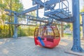 The funicular arrived at the station