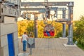 The funicular arrived at the station