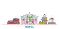 Russia, Oryol line cityscape, flat vector. Travel city landmark, oultine illustration, line world icons