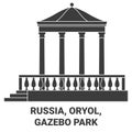 Russia, Oryol, Gazebo Park travel landmark vector illustration