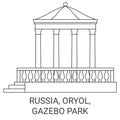 Russia, Oryol, Gazebo Park travel landmark vector illustration