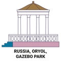 Russia, Oryol, Gazebo Park travel landmark vector illustration