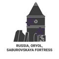 Russia, Oryol, Saburovskaya Fortress travel landmark vector illustration