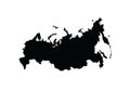 Russia outline map country shape state borders national symbol flag