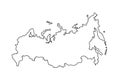 Russia outline map national borders country shape