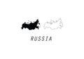 Russia outline map national borders