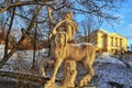 Russia, Pavlovsk - November 3, 2023: Bridge of Centaurs in Pavlovsky Park