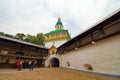 Russia, Pechory. The Pskov-Caves monastery. The Petrovskaya Tower and The Holy Gates.