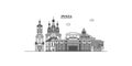 Russia, Penza city skyline isolated vector illustration, icons