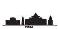 Russia, Penza city skyline isolated vector illustration. Russia, Penza travel black cityscape