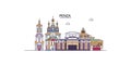 Russia, Penza tourism landmarks, vector city travel illustration