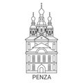 Russia, Penza travel landmark vector illustration