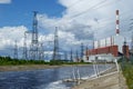 RUSSIA, PERM - JUNE 12, 2015: spillway and power unit on thermal power station in Dobryanka, Perm Krai