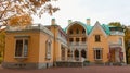 RUSSIA, PETERGOF - OCTOBER 10, 2022: Cottage is the central architectural structure of the Alexandria palace and park ensemble