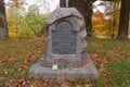 RUSSIA, PETERHOF - OCTOBER 10, 2022: Gardener's grave in Alexandria park