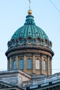 RUSSIA, PETERSBURG - AUG 18, 2022: kazan st petersburg cathedral russia church russian landmark sky, for orthodox cloud