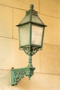 RUSSIA, PETERSBURG - AUG 18, 2022: new petersburg wall hermitage lantern old street lamp vintage, from lamppost Royalty Free Stock Photo