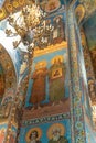 RUSSIA, PETERSBURG - AUG 21, 2022: petersburg church saint christ russia russian building st icon, concept painting