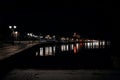 Russia. Petrozavodsk. Lake Onega in Petrozavodsk at night. November 15, 2017