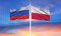 Russia and Poland two flags Royalty Free Stock Photo