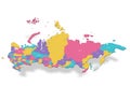 Russia political map of administrative divisions