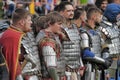 A number of knights in armor at the Russian Fortress festival of historical reconstruction