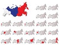 Russia provinces maps Royalty Free Stock Photo