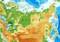 Russia relief map Royalty Free Stock Photo