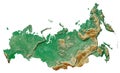 Russia relief map Royalty Free Stock Photo