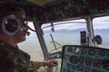 View from the cockpit of a helicopter